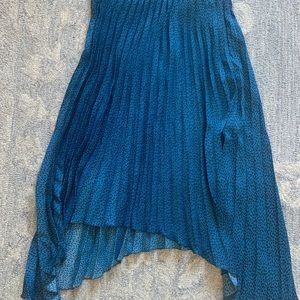 MIDI blue leopard fan skirt -Banana Republic